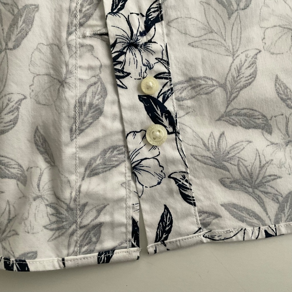 Nautica Short Sleeve Button Down Floral Shirt XXL White Stretch Hawaii Resort - Picture 11 of 11